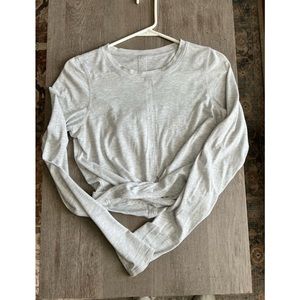 Lululemon Time to Restore Long Sleeve Tee, Size 6.  Heathered Grey.
